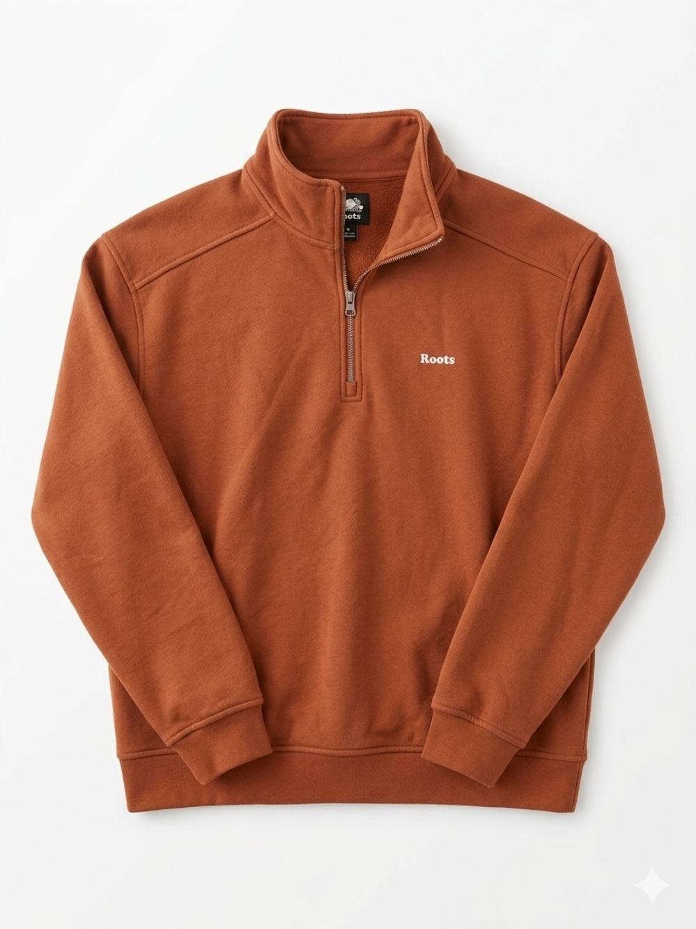 Women's Roots Half-Zip Pullover Sweatshirt – Burnt Orange – Size XL